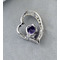 Fialové stříbrné srdce ve tvaru vykládané diamantové šperky ženského náhrdelníku - Strana 2
