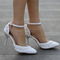 Sandály na vysokém podpatku korálkové kamínky sandály bílé svatební boty - Strana 3