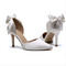 Bílé svatební boty saténové svatební boty vysoké podpatky podzimní a zimní modely - Strana 2