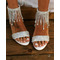 Nové drahokamové dámské sandály se silnými podpatky, banketové svatební sandály - Strana 2