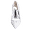 Jarní krajka mělká ústa špičaté jednotlivé boty vyšívané květiny vysoké podpatky bílé svatební boty - Strana 3