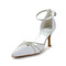 Bílé krajkové svatební boty svatební boty s kamínky dámské jehlové drahokamové boty pro družičku - Strana 1