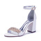 Velké sandály na vysokém podpatku, saténové a drahokamové dámské svatební boty na vysokém podpatku - Strana 1