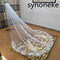 Krajkový svatební závoj slonovinový závoj s hřebenem jednovrstvý síťovaný bílý krajkový závoj 3M - Strana 3