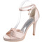 Saténové svatební dámské boty s platformou na vysokém podpatku s otevřenou špičkou na sandále - Strana 1