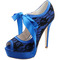 Elegantní krajkové vysoké podpatky nepromokavá platforma dámské boty saténové pásky banketové svatební boty módní boty - Strana 3