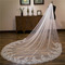 Svatební vlečný závoj svatební doplňky závoj s hřebínkem do vlasů 3 metry dlouhý flitrový krajkový závoj - Strana 2