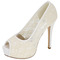 Krajkové svatební boty bílé vysoké podpatky sandály hostina boty svatební boty - Strana 6
