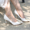 Perlové špičaté svatební boty na vysokém podpatku, bílé saténové svatební boty - Strana 3