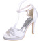Saténové svatební dámské boty s platformou na vysokém podpatku s otevřenou špičkou na sandále - Strana 6