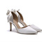 Bílé svatební boty saténové svatební boty vysoké podpatky podzimní a zimní modely - Strana 5