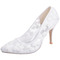 Jarní krajka mělká ústa špičaté jednotlivé boty vyšívané květiny vysoké podpatky bílé svatební boty - Strana 2
