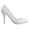 Jarní krajka mělká ústa špičaté jednotlivé boty vyšívané květiny vysoké podpatky bílé svatební boty - Strana 1