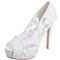 Krajkové svatební boty bílé vysoké podpatky sandály hostina boty svatební boty - Strana 7