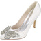 Drahokamu saténové svatební boty bílé svatební boty luk svatební boty - Strana 1