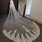 White Exquisite Lace Veil Cathedral Flitrový závoj Stereo krajkový svatební závoj - Strana 3