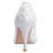 Jarní krajka mělká ústa špičaté jednotlivé boty vyšívané květiny vysoké podpatky bílé svatební boty - Strana 4