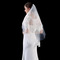 Svatební závoje módní dvojité závoje Svatební doplňky Jemné krajkové závoje Krátké závoje - Strana 2