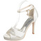 Saténové svatební dámské boty s platformou na vysokém podpatku s otevřenou špičkou na sandále - Strana 2