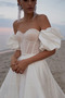 Bezzadu Střední Rosný rameno Krátké rukávy A-Čára Svatební šaty - Strana 4