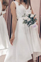 Rouška Jednoduchý Krátké rukávy Čaj délka V-krk Svatební šaty - Strana 2