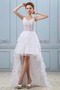 Střední záda Bílá Šik Bez rukávů Nášivky Asymetrické Svatební šaty - Strana 2