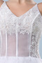 Střední záda Bílá Šik Bez rukávů Nášivky Asymetrické Svatební šaty - Strana 6