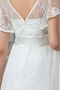 Krátký rukáv Plisovaný Šik Vysoký pasu V-krk Asymetrické Svatební šaty - Strana 4