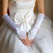 Bezešvé dlouhé bílé vintage elastické svatební rukavice