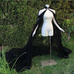 Černý šifon jeviště Cape pláště svatební svatební kabát