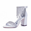 Nové drahokamové dámské sandály se silnými podpatky, banketové svatební sandály