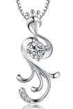Vykládané diamanty Stříbrné ženy Fashion Peacock náhrdelník
