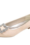 Ploché špičaté dámské boty klasické svatební kamínky saténové svatební boty