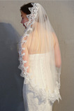 Jednovrstvá s hřebenem na vlasy závoj ve vodě rozpustný krajkový závoj svatební šaty příslušenství závoj