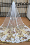 Dlouhý svatební závoj bílý/slonovinová nevěsta luxusní ocasní závoj dlouhý krajkový závoj s hřebenem