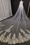 White Exquisite Lace Veil Cathedral Flitrový závoj Stereo krajkový svatební závoj