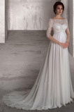 Bateau Říše pasu Polovina rukáv Elegantní Svatba Svatební šaty
