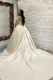 Dlouhý rukáv Sál A-Čára Formální Krajka Plus Velikost Svatební šaty