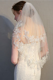 Nevěsta krátký závoj s hřebenem jemné krajkové krajkové závojové svatební doplňky