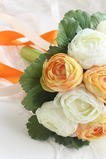 Bílá pivoňka korejská nevěsty ruční huashan camellia simulace červená svatební kytice