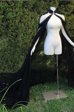 Černý šifon jeviště Cape pláště svatební svatební kabát