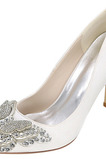 Drahokamu saténové svatební boty bílé svatební boty luk svatební boty