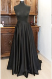 Odepínací zavinovací svatební sukně Černá dlouhá sukně s kapsami Svatební sukně na zakázku