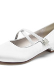 Svatební balerínky s kulatou špičkou Elegantní společenské boty pro svatební párty Denní svatební boty