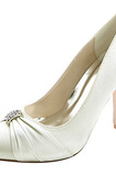 Ženské špičaté svatební boty módní vysoký podpatek drahokamu saténové boty
