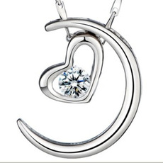Stříbrné pokovování srdce ve tvaru dekorace Hot sale náhrdelník přívěsek