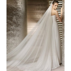 Nevěsta svatební šaty závoj měkké příze 3 metry dlouhé a dvě vrstvy měkký závoj