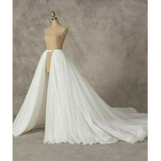 6 vrstev dlouhá tylová odnímatelná svatební sukně, odnímatelná sukně, sukně k plesovým šatům, dlouhá vlečková sukně, svatební sukně