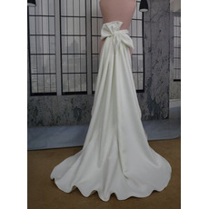 Odnímatelný vláček s mašlí Svatební vláček Svatební sukně samostatná sukně Saténová Svatební odnímatelná vlečka