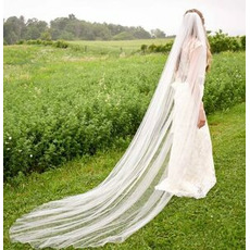 Svatební koncový jednoduchý závoj bílý nahý závoj svatební doplňky k šatům